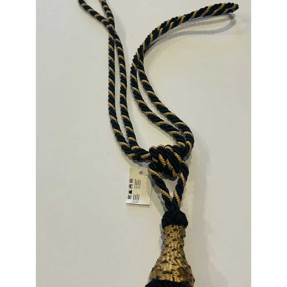 Black and Gold Decorative Tassel Curtain Tieback Alzapaños Prince 8671 New